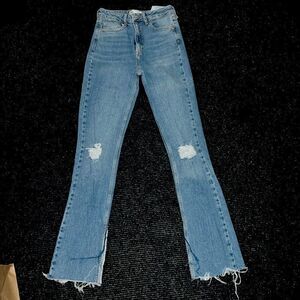 Zara Blue Distressed Women Jeans